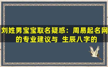 刘姓男宝宝取名疑惑：周易起名网  的专业建议与  生辰八字的奥秘